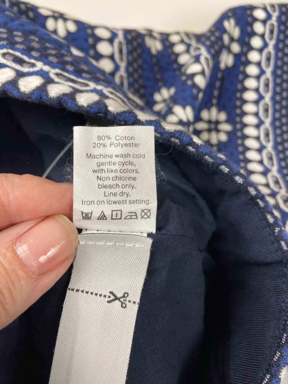 J. Crew Navy and White Floral Knit Mini Skirt